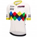 Abbigliamento uomo Santini UCI Gravel World Championship Fiandre 2024 Maglia-Bianco