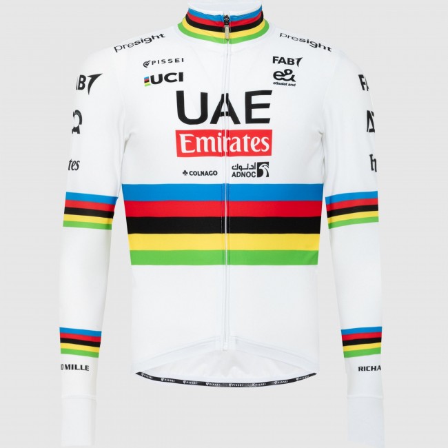 Maglia a maniche lunghe Pissei Team UAE 2024 da uomo-Campione del mondo Maglia a maniche lunghe Pissei Team UAE 2024 da uomo-Campione del mondo