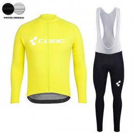 2018 Cube jaune winter thermal fleece Abbigliamento Ciclismo Maglia Ciclismo Manica Lunga e Salopette Lunga 52187FU