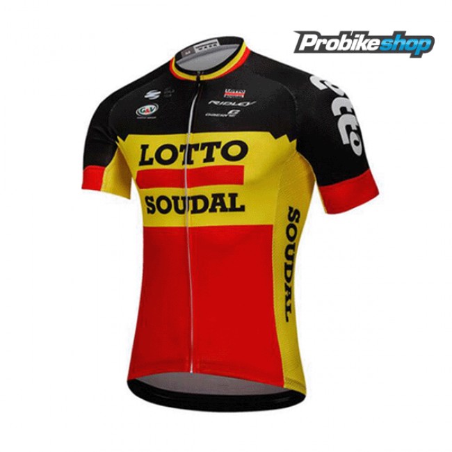 2018 Lotto Soudal nero jaune rosso Maglia Ciclismo Manica Corta 20749UR 2018 Lotto Soudal nero jaune rosso Maglia Ciclismo Manica Corta 20749UR