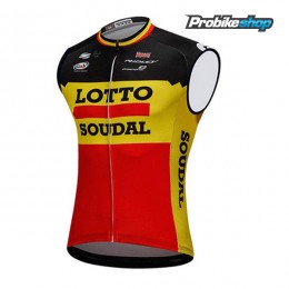 2018 Lotto Soudal nero jaune rosso Maglia senza maniche Online 41515QW