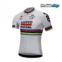 2018 Lotto Soudal bianco Maglia Ciclismo Manica Corta 78708MU