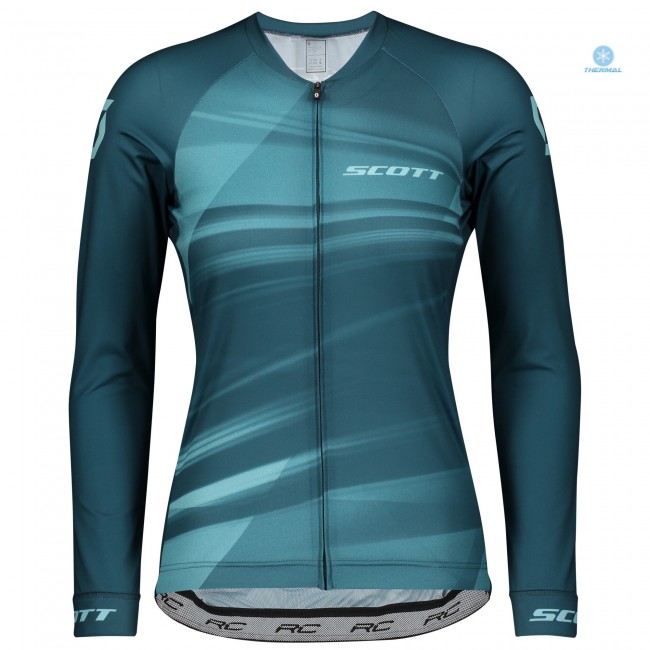 Completo Ciclismo 2020 Scott RC Pro blu Donna Squadre thermique Maglia Ciclismo Manica Lunga Completo Ciclismo 2020 Scott RC Pro blu Donna Squadre thermique Maglia Ciclismo Manica Lunga