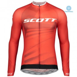 Completo Ciclismo 2020 Scott RC Pro rosso Squadre thermique Maglia Ciclismo Manica Lunga