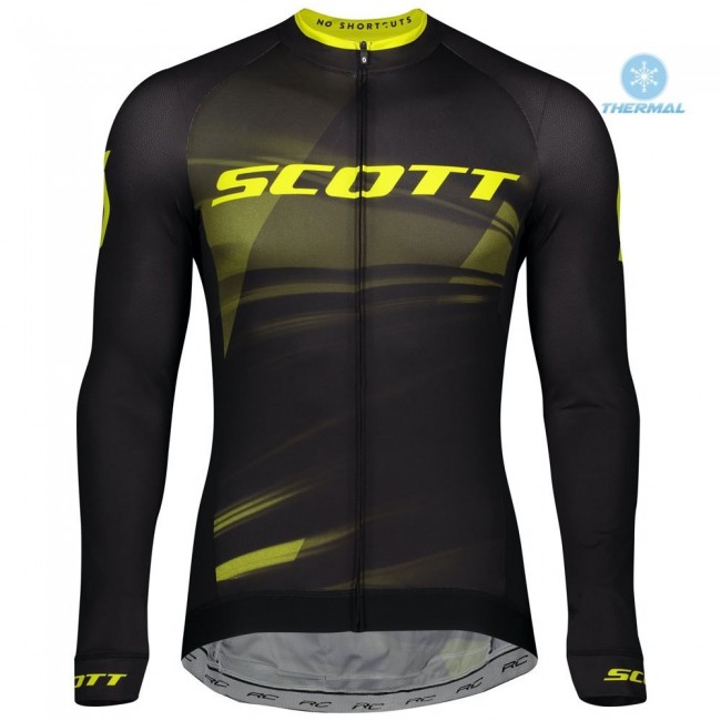 Completo Ciclismo 2020 Scott RC Pro nero-giallo Squadre thermique Maglia Ciclismo Manica Lunga Completo Ciclismo 2020 Scott RC Pro nero-giallo Squadre thermique Maglia Ciclismo Manica Lunga