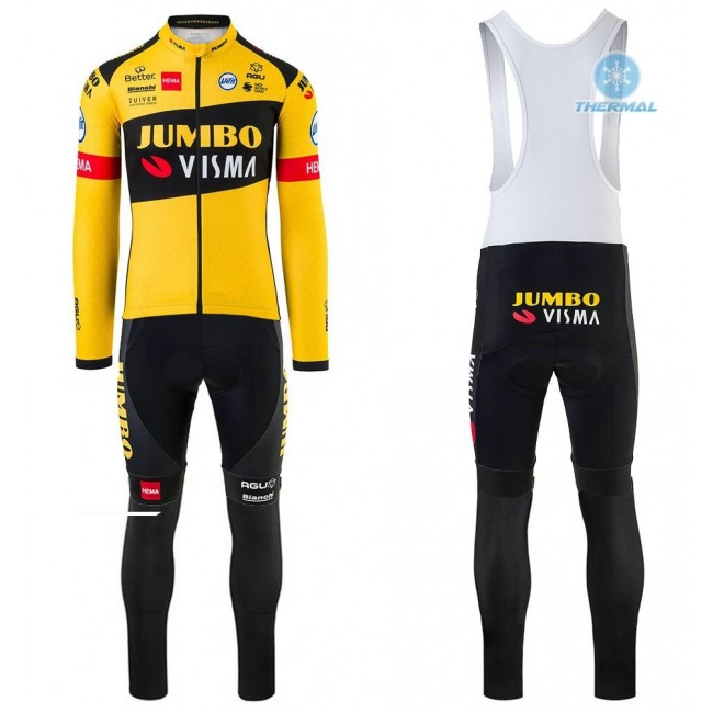 Completo Ciclismo 2020 JUMBO-VISMA giallo Squadre thermique Maglia Ciclismo Manica Lunga e Salopette Lunga Completo Ciclismo 2020 JUMBO-VISMA giallo Squadre thermique Maglia Ciclismo Manica Lunga e Salopette Lunga