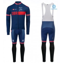 Completo Ciclismo 2020 Kalas GBR Country blu Squadre thermique Maglia Ciclismo Manica Lunga e Salopette Lunga