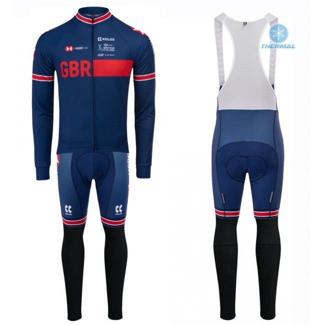 Completo Ciclismo 2020 Kalas GBR Country blu Squadre thermique Maglia Ciclismo Manica Lunga e Salopette Lunga Completo Ciclismo 2020 Kalas GBR Country blu Squadre thermique Maglia Ciclismo Manica Lunga e Salopette Lunga