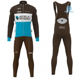 Completo Ciclismo 2020 AG2R Squadre thermique Maglia Ciclismo Manica Lunga e Salopette Lunga