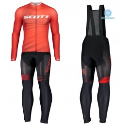 Completo Ciclismo 2020 Scott RC Pro rosso Squadre thermique Maglia Ciclismo Manica Lunga e Salopette Lunga