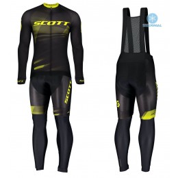 Completo Ciclismo 2020 Scott RC Pro nero-giallo Squadre thermique Maglia Ciclismo Manica Lunga e Salopette Lunga