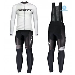 Completo Ciclismo 2020 Scott RC Pro bianca Squadre thermique Maglia Ciclismo Manica Lunga e Salopette Lunga