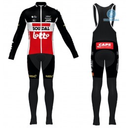 Completo Ciclismo 2020 Lotto Soudal rosso Squadre thermique Maglia Ciclismo Manica Lunga e Salopette Lunga