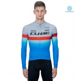 Completo Ciclismo 2020 CUBE blu Pro Squadre thermique Maglia Ciclismo Manica Lunga