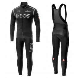 Completo Ciclismo 2020 INEOS nero Squadre Maglia Ciclismo Manica Lunga e Salopette