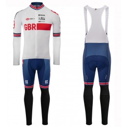 Completo Ciclismo 2020 Kalas GBR Country bianca Squadre Maglia Ciclismo Manica Lunga e Salopette