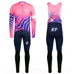 Completo Ciclismo 2020 EF Pro Cycling Rose Squadre Maglia Ciclismo Manica Lunga e Salopette