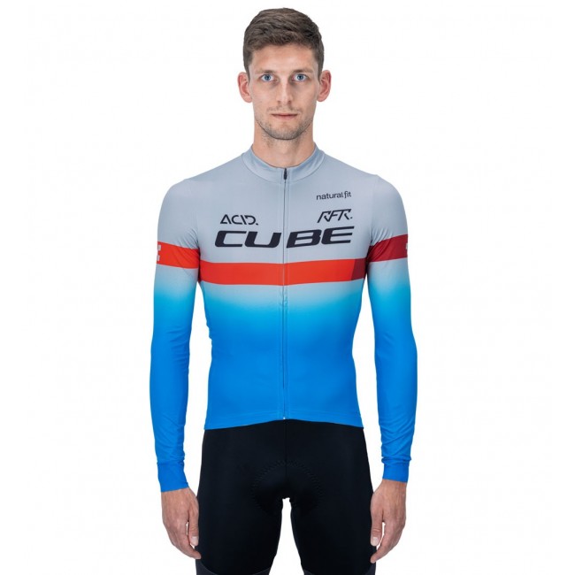 Completo Ciclismo 2020 CUBE blu Pro Squadre Maglia Ciclismo Manica Lunga Completo Ciclismo 2020 CUBE blu Pro Squadre Maglia Ciclismo Manica Lunga