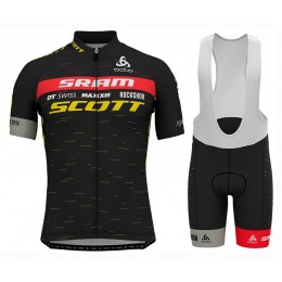 Completo Ciclismo 2020 Scott Sram nero-giallo MSquadre abbigliamento Bici Completo Maglia Ciclismo Corta e Salopette