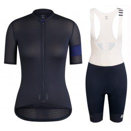 Completo Ciclismo 2020 Rapha Pro Donna nero-blu MSquadre abbigliamento Bici Completo Maglia Ciclismo Corta e Salopette
