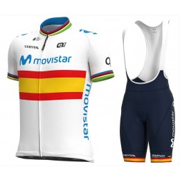 Completo Ciclismo 2020 Movistar Spain champion MSquadre abbigliamento Bici Completo Maglia Ciclismo Corta e Salopette
