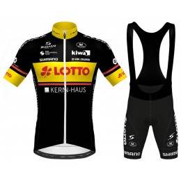 Completo Ciclismo 2020 LOTTO KERN-HAUS nero-giallo MSquadre abbigliamento Bici Completo Maglia Ciclismo Corta e Salopette