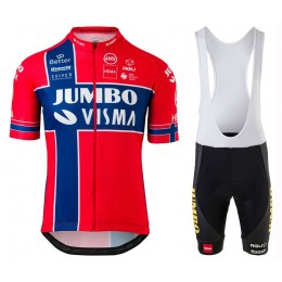 Completo Ciclismo 2020 JUMBO-VISMA Norway champion MSquadre abbigliamento Bici Completo Maglia Ciclismo Corta e Salopette