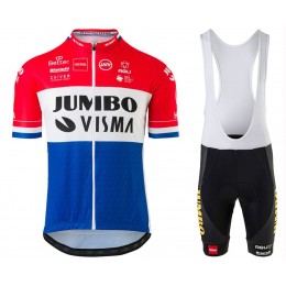 Completo Ciclismo 2020 JUMBO-VISMA Dutch champion MSquadre abbigliamento Bici Completo Maglia Ciclismo Corta e Salopette