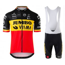 Completo Ciclismo 2020 JUMBO-VISMA Belgium champion MSquadre abbigliamento Bici Completo Maglia Ciclismo Corta e Salopette