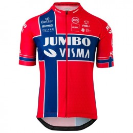 Completo Ciclismo 2020 JUMBO-VISMA Norway champion Squadre Maglia Ciclismo Manica Corta