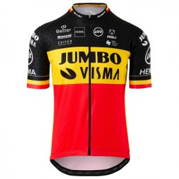 Completo Ciclismo 2020 JUMBO-VISMA Belgium champion Squadre Maglia Ciclismo Manica Corta