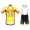 Completo Ciclismo 2020 Bingoal Wallonie Bruxelle giallo MSquadre abbigliamento Bici Completo Maglia Ciclismo Corta e Salopette