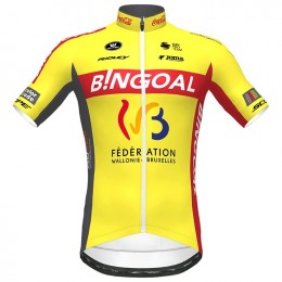 Completo Ciclismo 2020 Bingoal Wallonie Bruxelle giallo Squadre Maglia Ciclismo Manica Corta