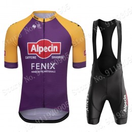Purple France Tour Alpecin Fenix New Pro Team 2021 abbigliamento Bici Completo Maglia Ciclismo Corta e Salopette UA79JC