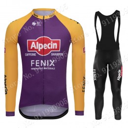 Purple France Tour 2021 Alpecin Fenix Pro Team Wielerkleding Set Fietsshirts Lange Mouw + Lange Fietsrbroek Bib wVNbJ6