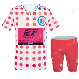 Polka Dot EF Education Frist Tour De France 2021 Team abbigliamento Bici Completo Maglia Ciclismo Corta + pantaloncini xx0fZC