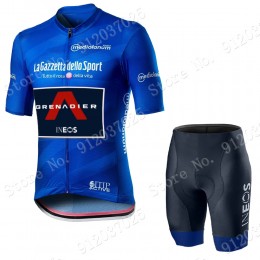 Blue giro d'italia 2021 Ineos Grenaider abbigliamento Bici Completo Maglia Ciclismo Corta + pantaloncini 42doeE