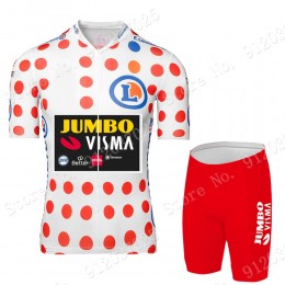 Polka Dot Jumbo Visma Tour De France 2021 Team abbigliamento Bici Completo Maglia Ciclismo Corta e Salopette 6ODo6C