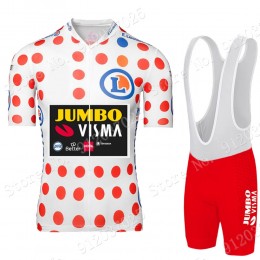 Polka Dot Jumbo Visma Tour De France 2021 Team abbigliamento Bici Completo Maglia Ciclismo Corta + pantaloncini Flo0dt
