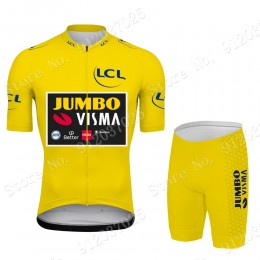 Green Jumbo Visma Tour De France 2021 Team abbigliamento Bici Completo Maglia Ciclismo Corta + pantaloncini O0IyQO