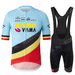 Jumbo Visma Belgium Blue 2021 Team abbigliamento Bici Completo Maglia Ciclismo Corta e Salopette g9uKnu