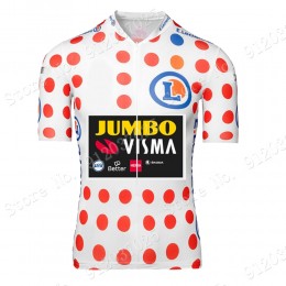 Polka Dot Jumbo Visma Tour De France 2021 Team Maglia Ciclismo Manica Corta mrcUf0