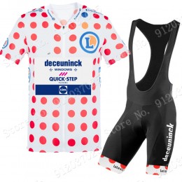Polka Dota Deceuninck quick step Tour De France 2021 Team abbigliamento Bici Completo Maglia Ciclismo Corta e Salopette AtBEMr
