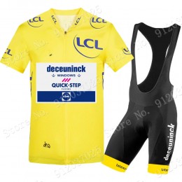Yellow Deceuninck quick step Tour De France 2021 Team abbigliamento Bici Completo Maglia Ciclismo Corta e Salopette o7ppKg