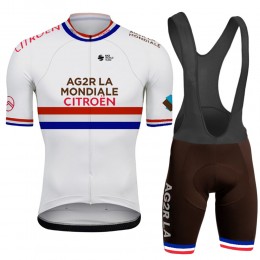 Ag2r France Champion Pro Team 2021 abbigliamento Bici Completo Maglia Ciclismo Corta e Salopette 3gj0PS