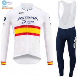 Spanish Winter Fleece Astana Pro Team 2021 Abbigliamento Maglia Ciclismo Manica Lunga e Salopette Lunga 9dDHdz