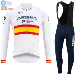 Spanish Winter Fleece Astana Pro Team 2021 Abbigliamento Maglia Ciclismo Manica Lunga e Salopette Lunga G03idA