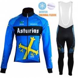 Winter Fleece Asturias Pro Team 2021 Abbigliamento Maglia Ciclismo Manica Lunga e Salopette Lunga LpBYON