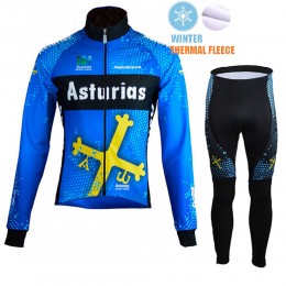 Winter Fleece Asturias Pro Team 2021 Abbigliamento Maglia Ciclismo Manica Lunga e Salopette Lunga M79sAP