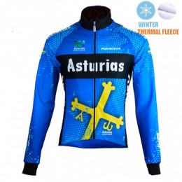 Winter Fleece Asturias Pro Team 2021 Maglia Ciclismo Manica Corta SqLmxh
